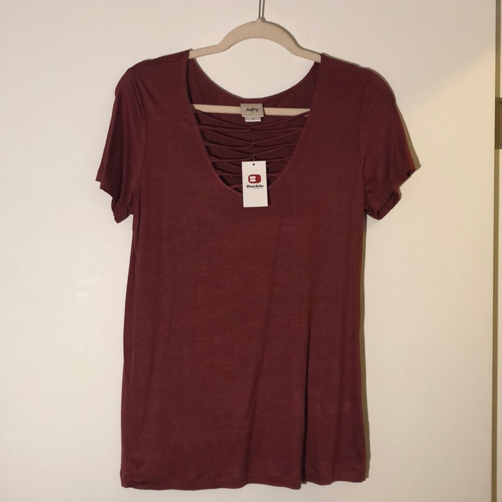 Brand New Daytrip T-Shirt with Criss Cross Detail!
